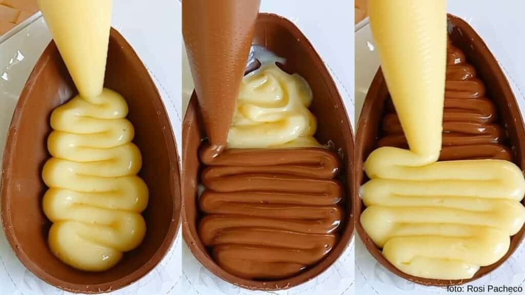 Montagem do Ovo de Colher Ninho com Nutella